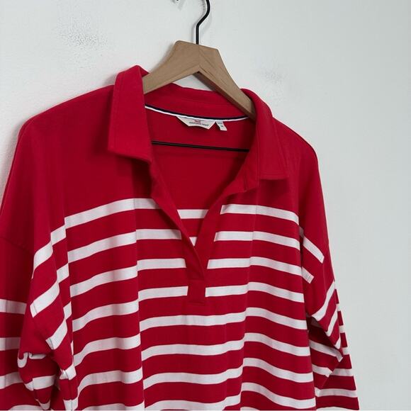 Vineyard Vines Casual Knits Striped Deluxe Tee Red White Preppy size Medium - Picture 3 of 6
